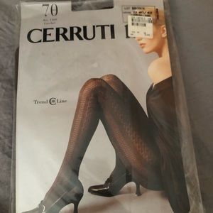 Brown beautiful crotchet pattered tights